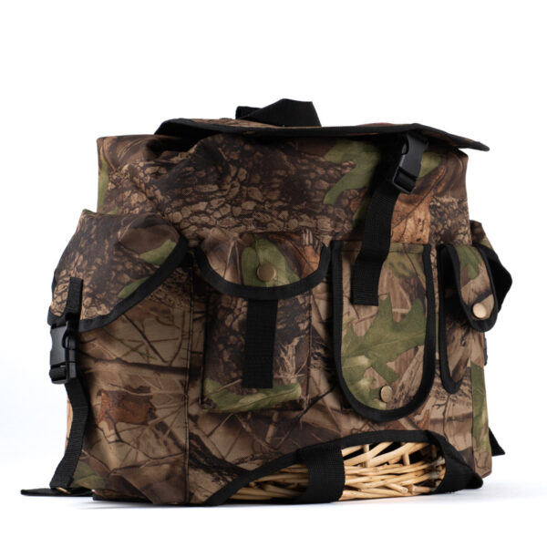 Zaino porta funghi in 600D Ripstop con cestino in vimini amovibile – 40x35 cm - immagine 6