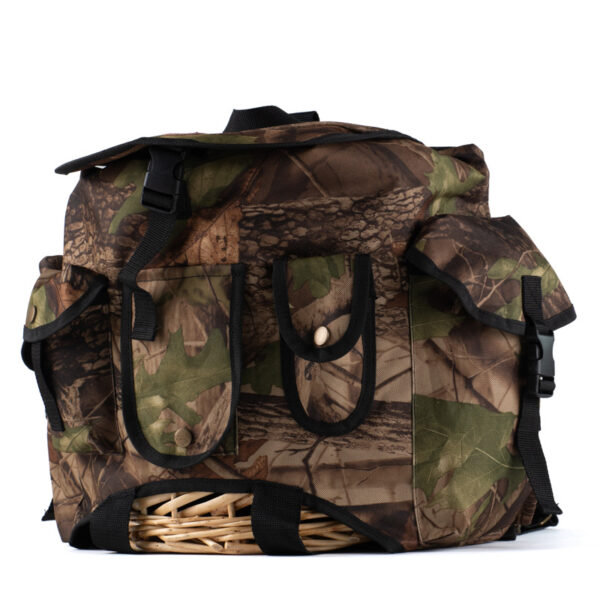 Zaino porta funghi in 600D Ripstop con cestino in vimini amovibile – 40x35 cm - immagine 5