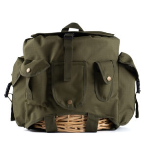 Zaino porta funghi in 600D Ripstop con cestino in vimini amovibile – 40x35 cm