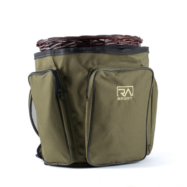 Gerla porta funghi in vimini intrecciato con zaino esterno 600D Ripstop – 45x45 cm da 8–12 kg - immagine 2