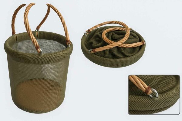 Cesto porta funghi pieghevole in rete con manici rigidi – 17L - VG-2